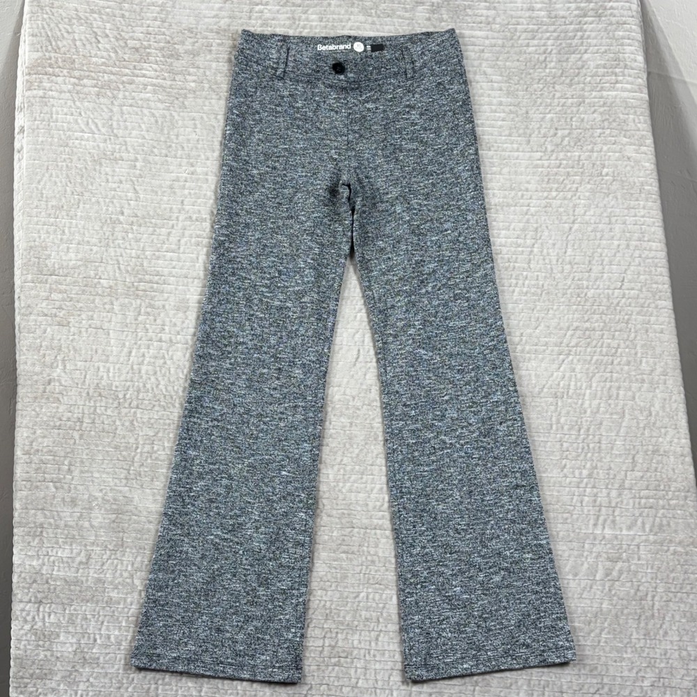 Betabrand Yoga Dress Pants Gray Space Dye Marled Bootcut Petite XS W0104-SMG